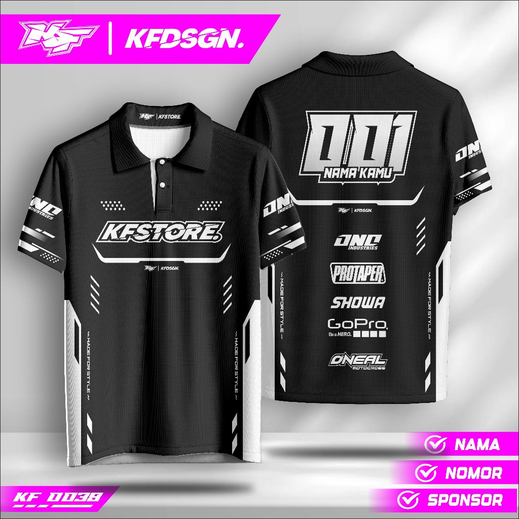 Baju Motor Custom Nama – Jersey Balap Full Print | Supermoto, Drag, MX Style
