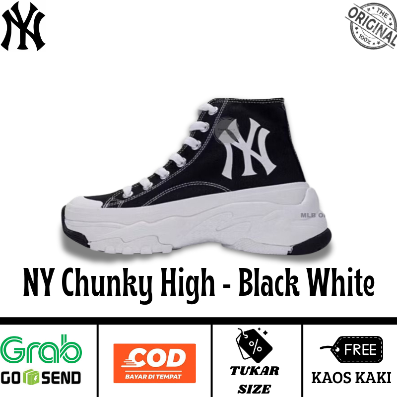 NY Chunky High NY Yankees Sneaker Black White