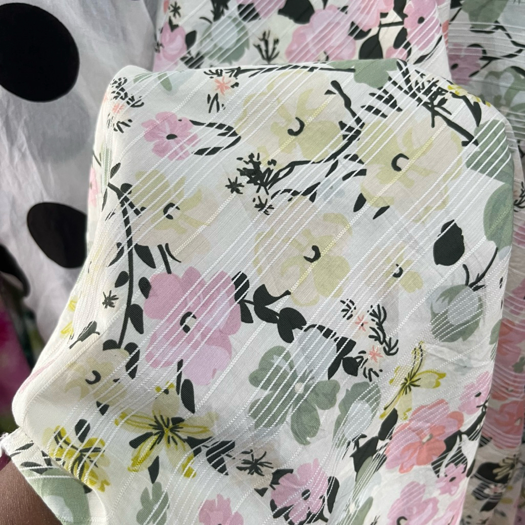 kain katun dobby silk premium motif bunga