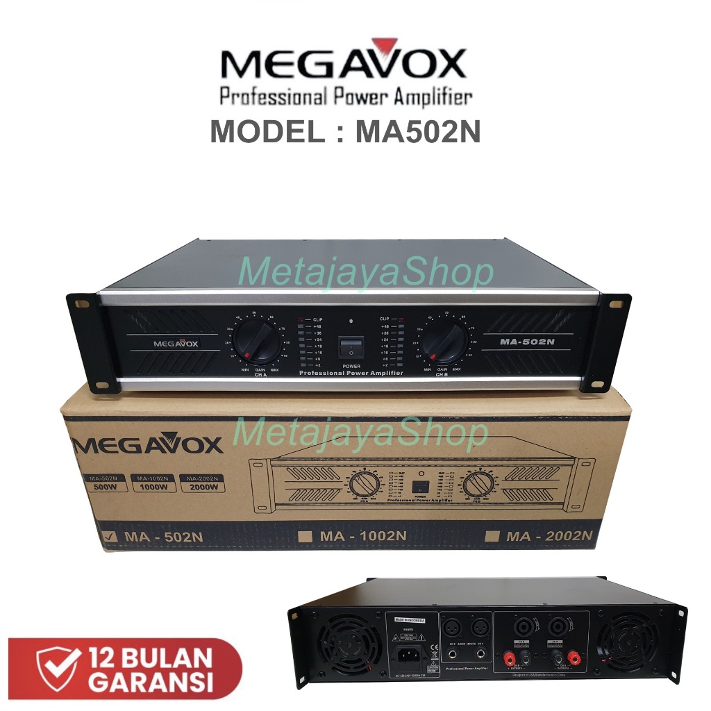 Power Amplifier Megavox MA502N  Power Megavox MA-502n