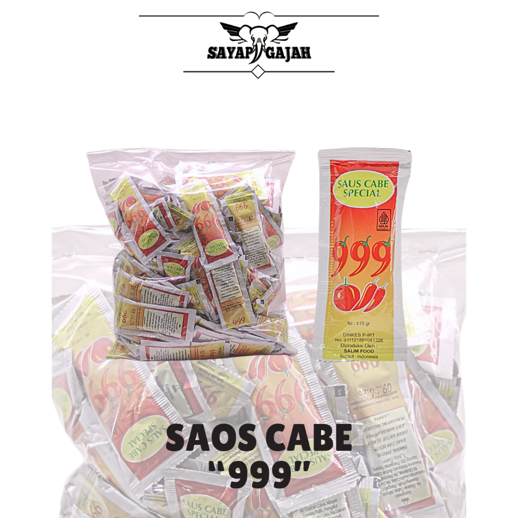 Saos/Saus Sambal Sachet 999, Packing 1kg (100pcs).