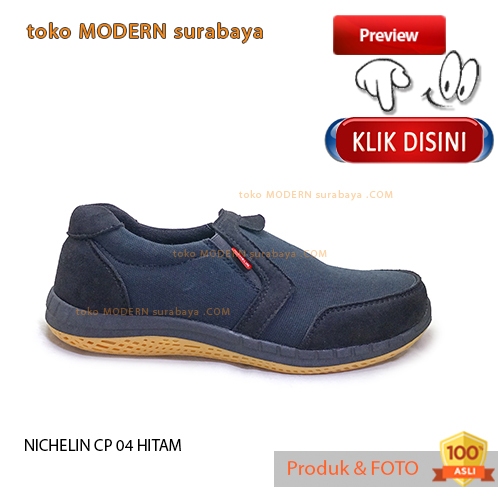 Terbaru Sepatu pria kerja sepatu casual slip on NICHELIN CP 04 HITAM