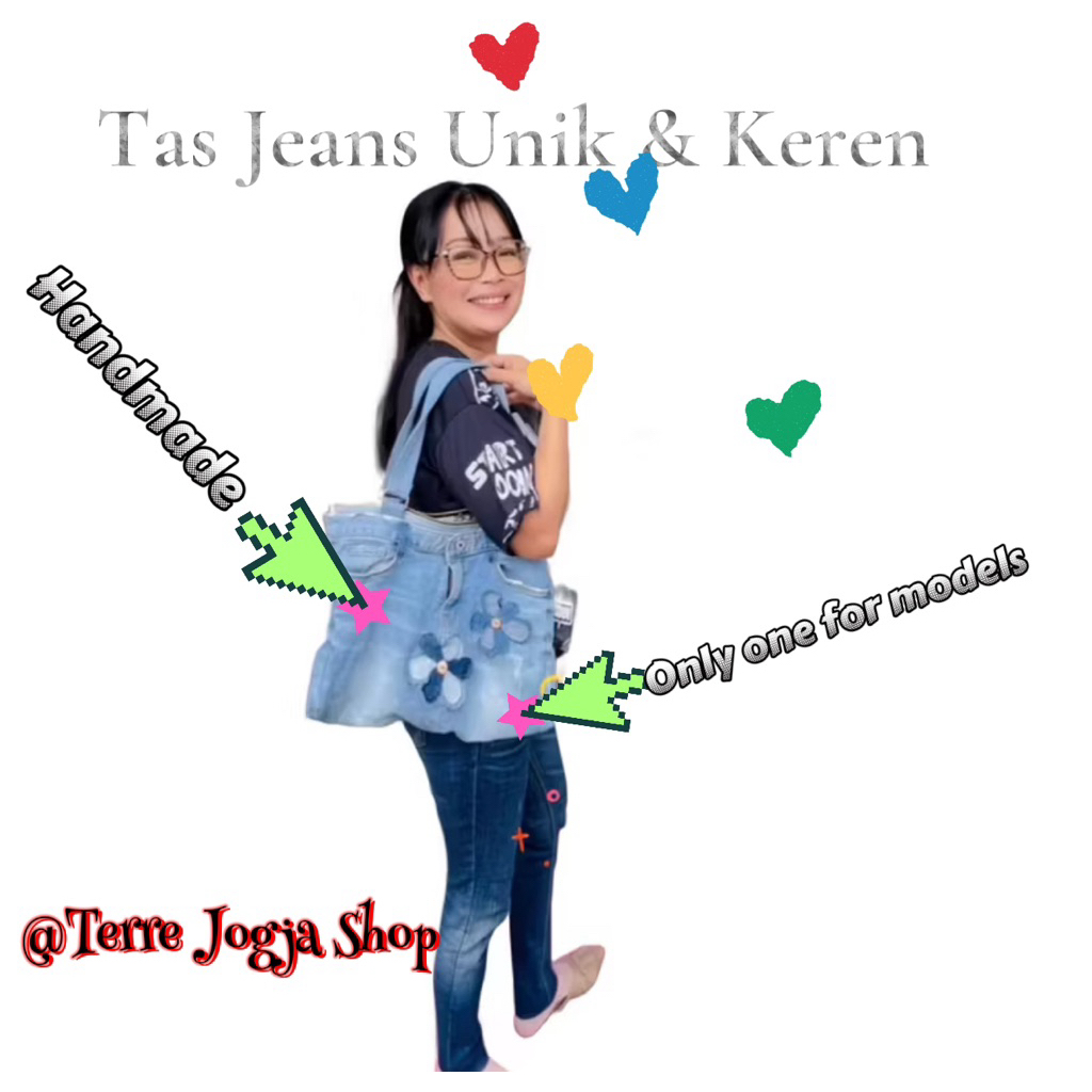 Tas Jeans Terre (Only One for Models)/Handmade/Tas Jeans Unik/Denim Tote bag