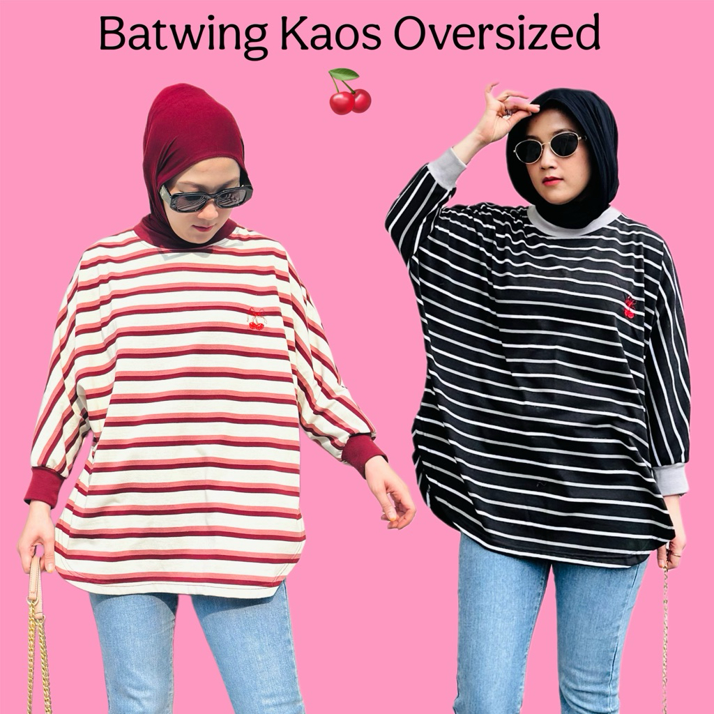 Basic Kaos Batwing Oversize Stripe - Top Oversize Batwing Jumbo Stripe