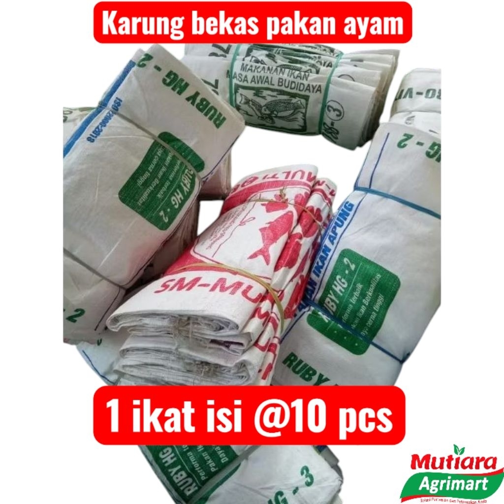 KARUNG PAKAN  @10PCS // KARUNG BESAR SERBAGUNA // KARUNG BEKAS PAKAN AYAM