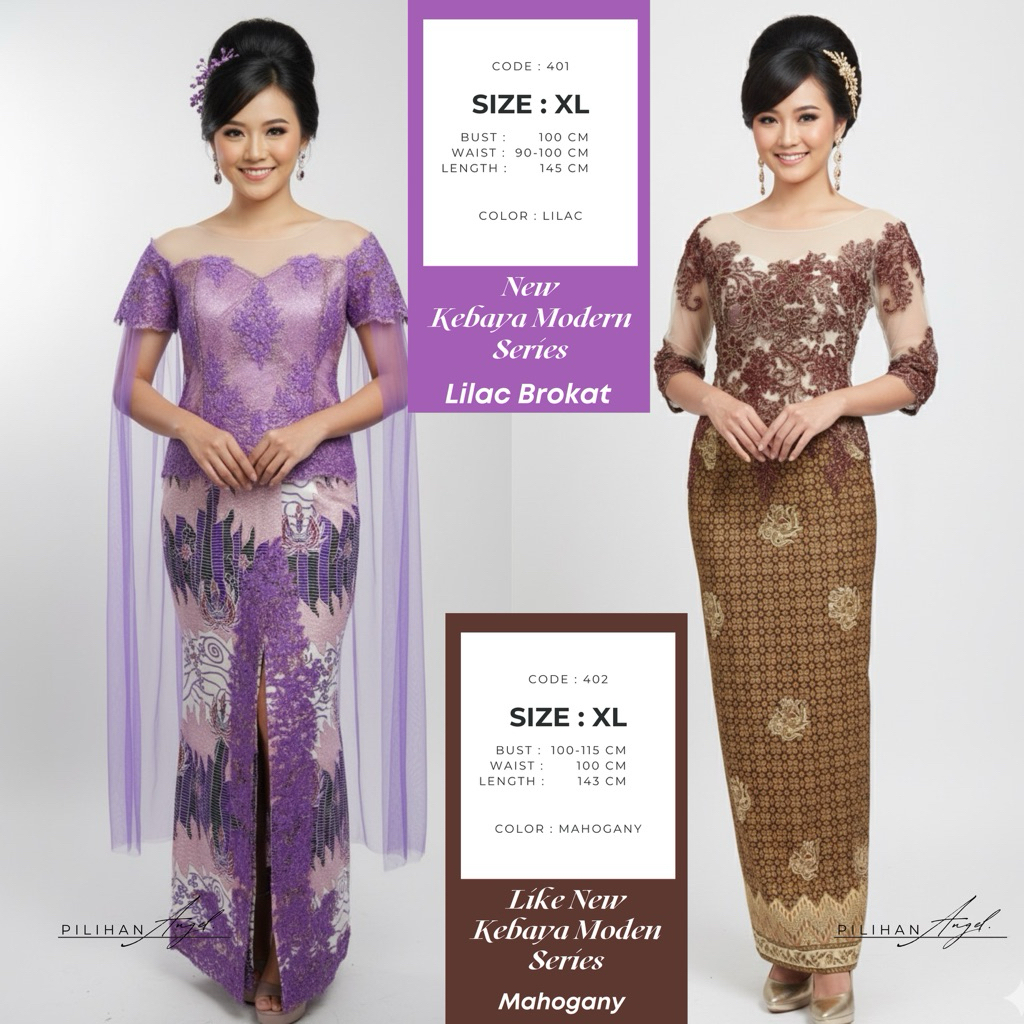 (New) GAUN WISUDA BATIK KEBAYA MODERN PREMIUM - LAVENDER