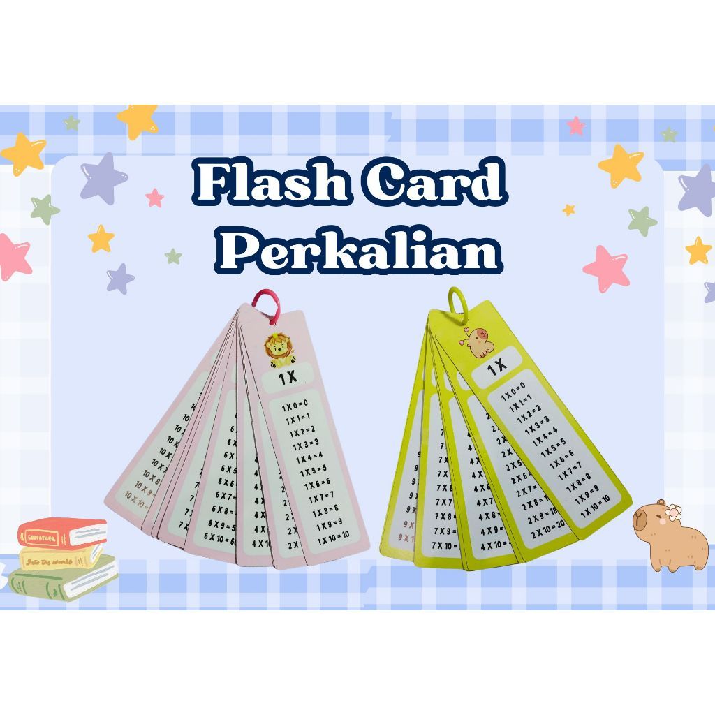 FLASH CARD PERKALIAN ANAK SD/FLASH CARD BELAJAR/ FLASH CARD LUCU