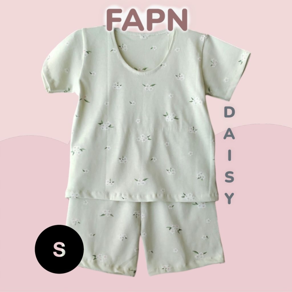 FAPN | One Set | Baju Setelan Pendek Anak Perempuan | Baju Tidur Anak | Usia 1-2 Tahun | Motif Bunga