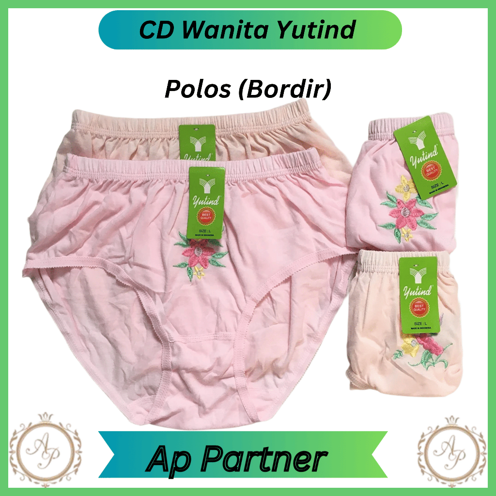 Grosir 6 Pcs Celana Dalam Wanita Perempuan Dewasa Bahan Katun Jumbo Merk Yutind Ukuran M L XL XXL