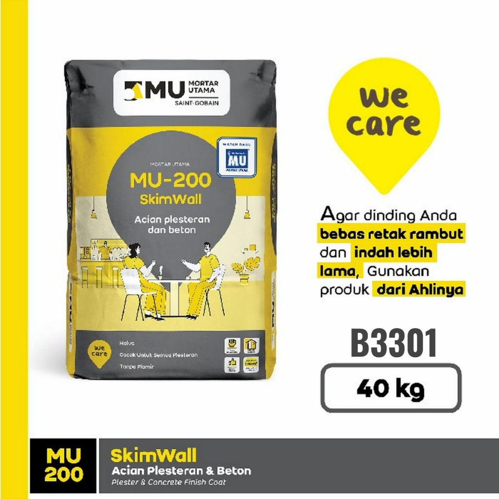 SEMEN SKIM WALL ACIAN PLESTERAN & BETON MORTAR UTAMA MU200 SKIM WALL SEMEN INSTANT