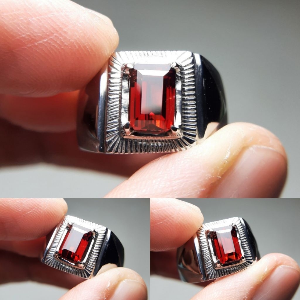 Natural Pyrope Almandine Garnet Batu Merah Garnet Octagon Bukan Ruby Sapphire Emerald Topaz Spinel C