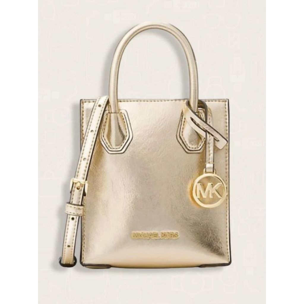 TAS MK MERCER EXTRA SMALL PATENT CROSSBODY BAG GOLD