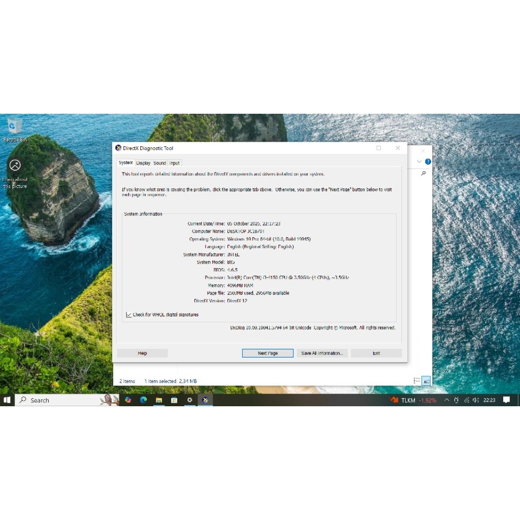 PC Intel core i3 4150