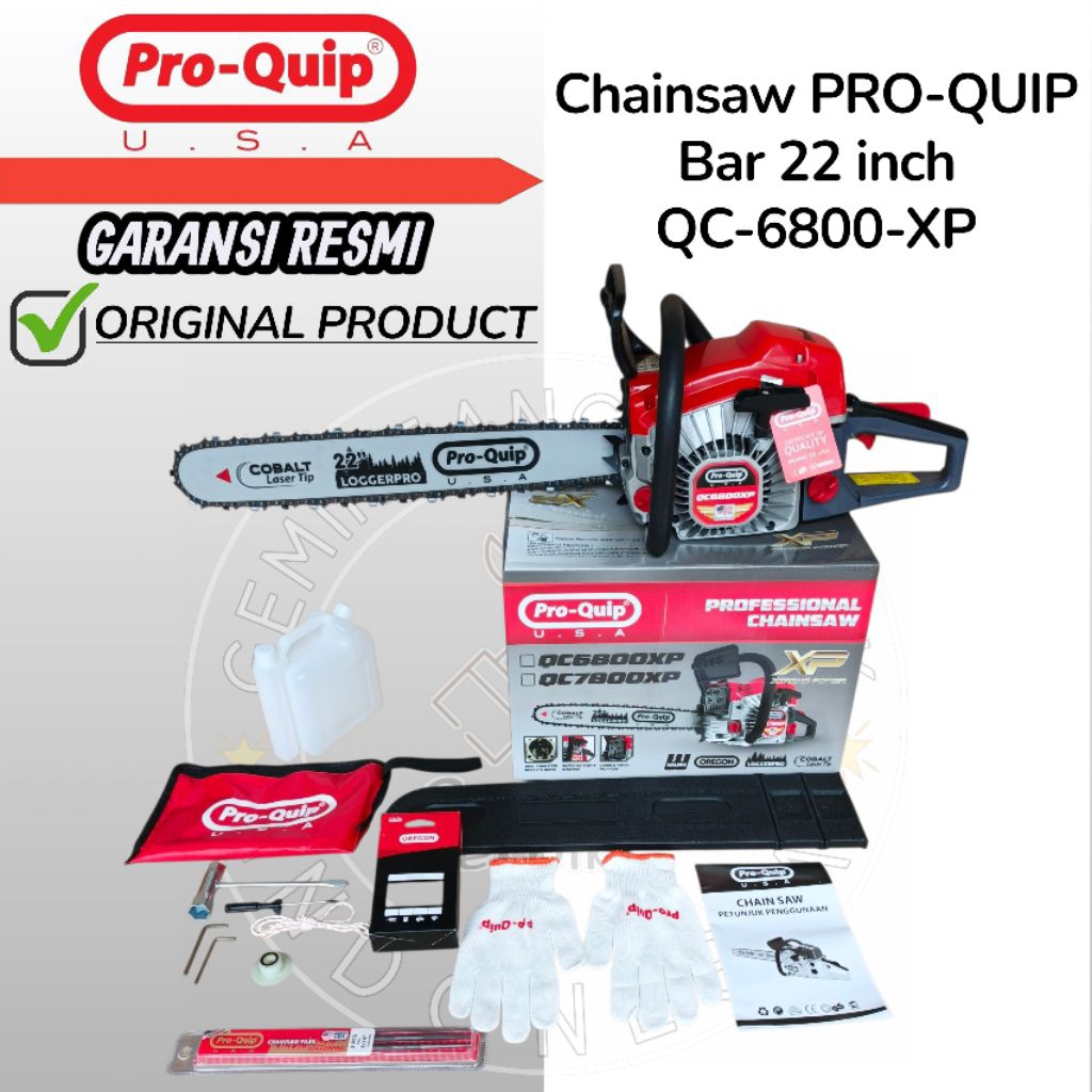Mesin Senso 22 Inch Bar Laser Baja Rantai OREGON QC6800XP Pro Quip / Chainsaw 22 inch Bar Laser Baja