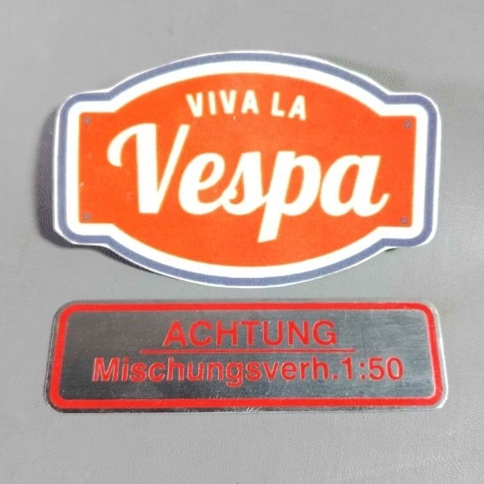 Emblem Mixture Tutup Tangki Bensin Achtung Jerman Vespa VGLA VGLB Kongo GS VBA VBB VNB Super Sprint
