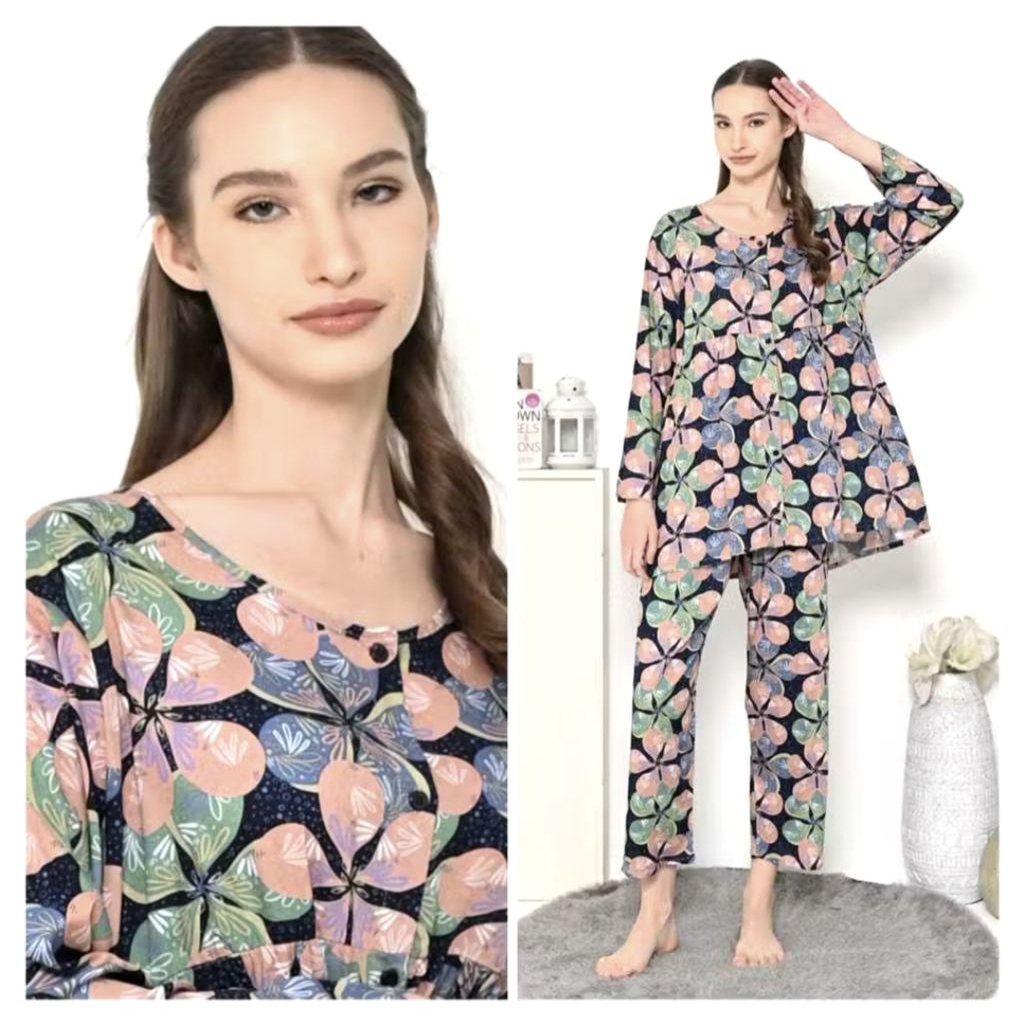 One Set Rayon Muslim Rempel Full Kancing Pajama Dreams | ONE SET RAYON MUSLIM REMPEL FULL KANCING PA