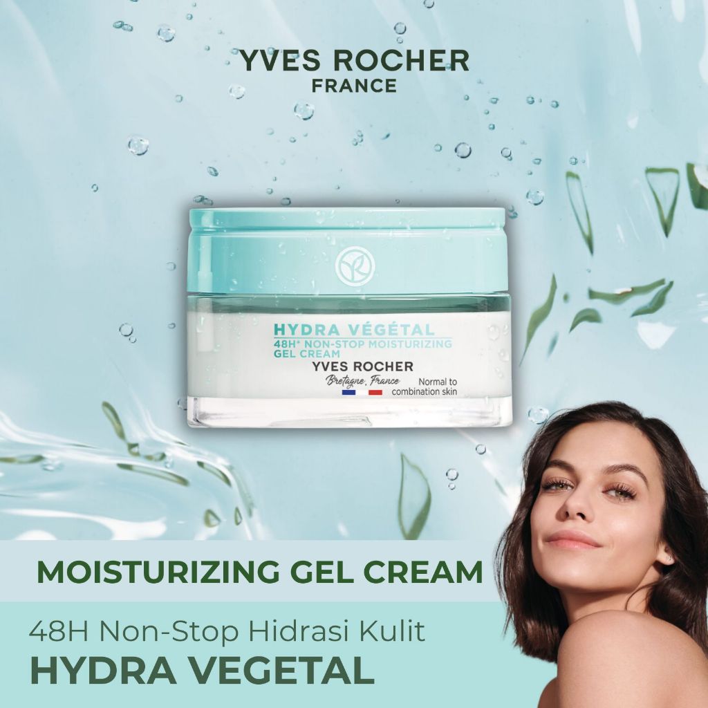 Yves Rocher Hydra Vegetal 48H Non-Stop Moisturizing Gel Cream 50 ml | Moisturizer | Pelembab
