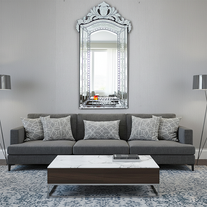 Cermin Dekorasi Hiasan Dinding Ruang Tamu Aesthetic/Cermin Hias Ukir Dinding Gantung 140x70cm READY