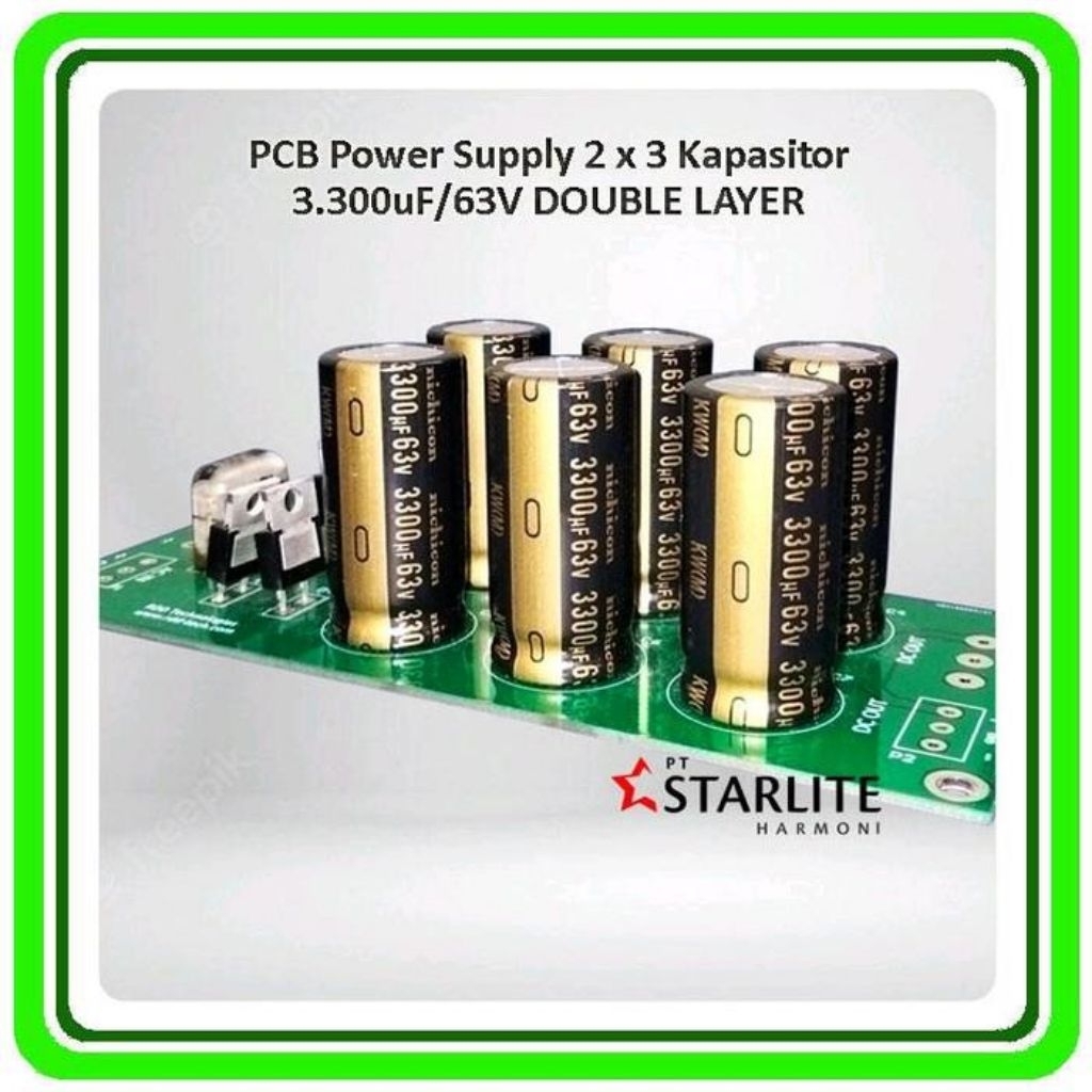 PCB Power Supply 2 x 3 Kapasitor 3.300uF/63V DOUBLE LAYER