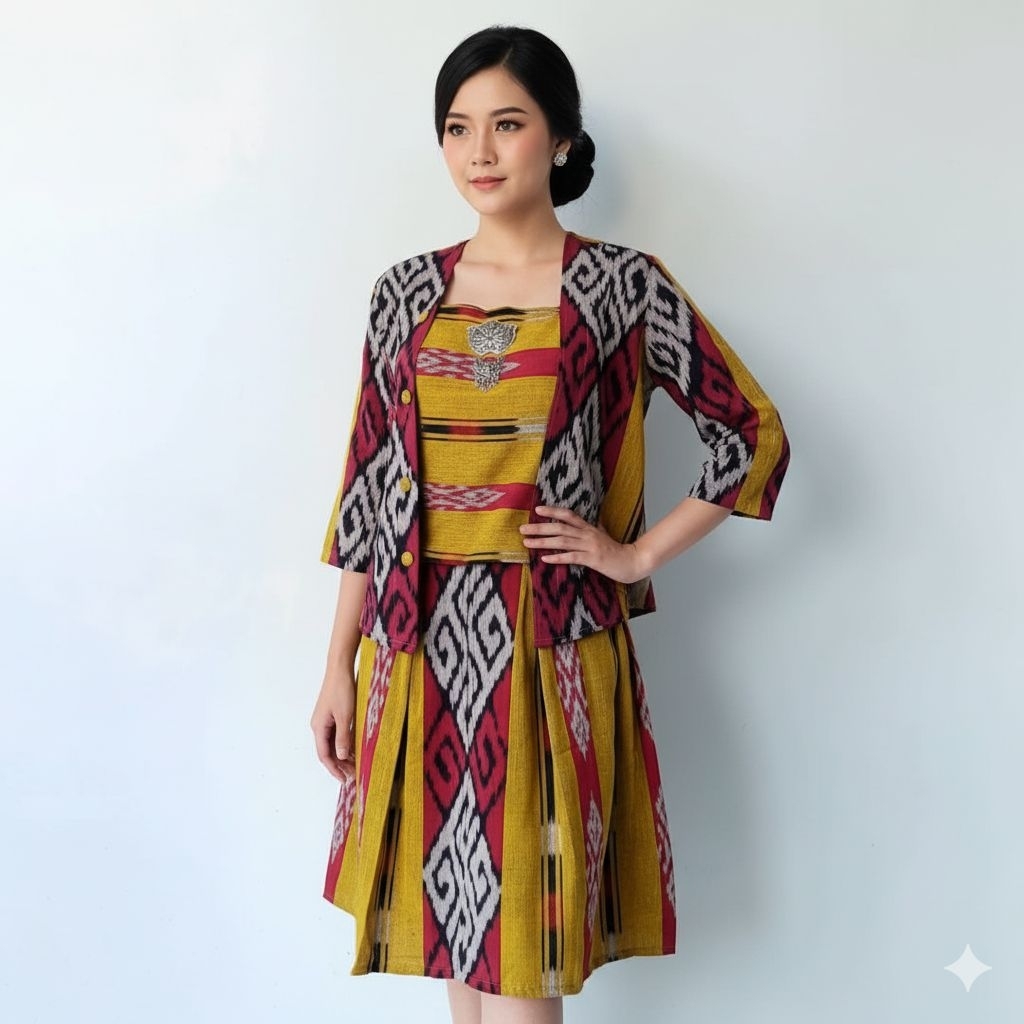 SETELAN BAJU TENUN WANITA JEPARA / SETELAN BAJU KEBAYA TENUN JEPARA / KEBAYA TENUN JEPARA NTT SUMBA 
