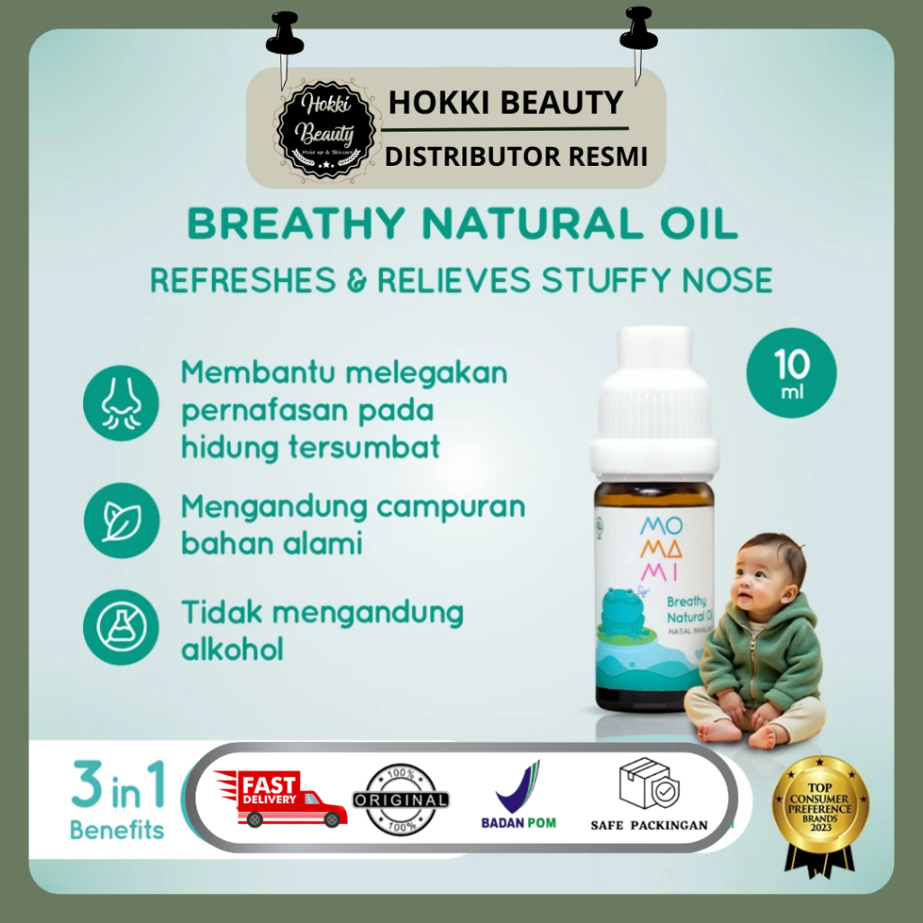 Momami Breathy Natural Oil 10ml for Baby - Essential Oil untuk Pernafasan Hidung Tersumbat Anak Bayi