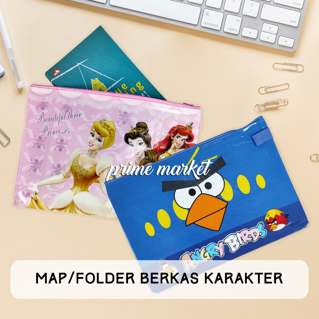 Map Berkas Zipper Resleting Map Dokumen Map Berkas Dokumen Karakter Angry Bird Princess The Smurfs (