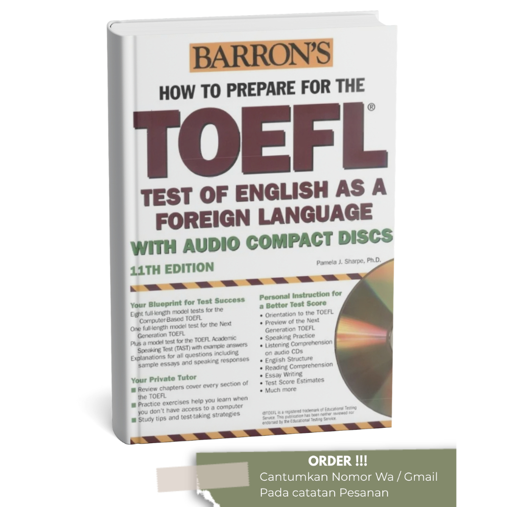 Ebook TOEFL Barron's Edisi 11 Pluss Audio