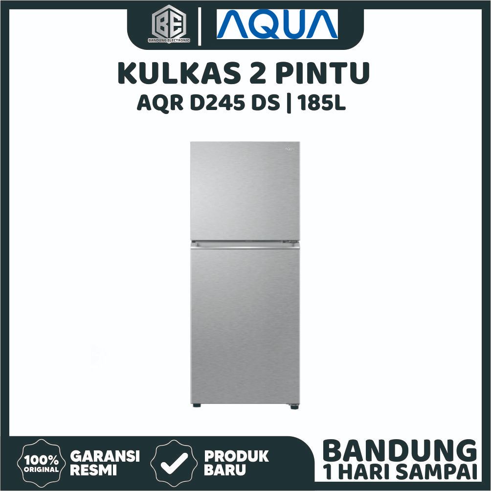 Kulkas Aqua 2 Pintu AQR-DTM245CBP(LS) Kapasitas 185 Liter Big Freezer