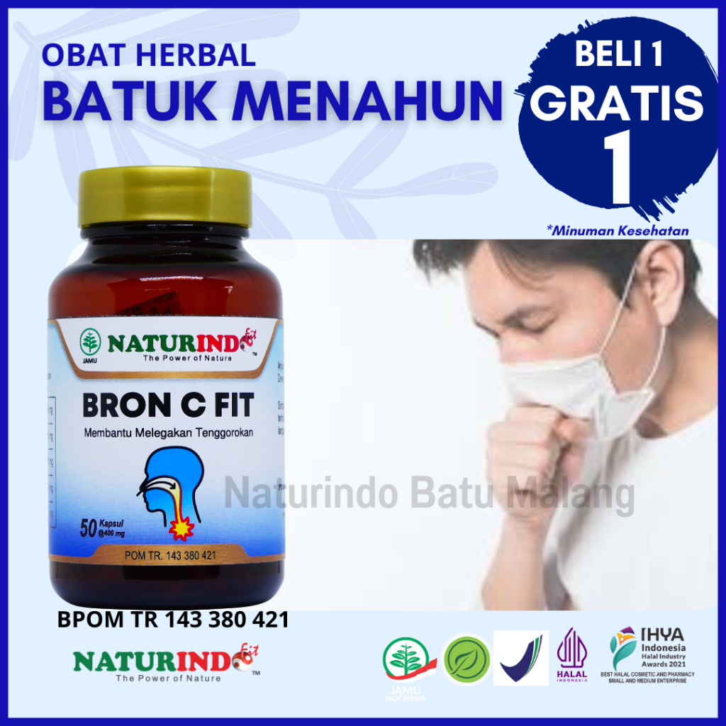 NATURINDO BRON C FIT Obat Batuk Berdahak Obat Batuk Kering Obat Batuk Dewasa Anak Obat Batuk Herbal 
