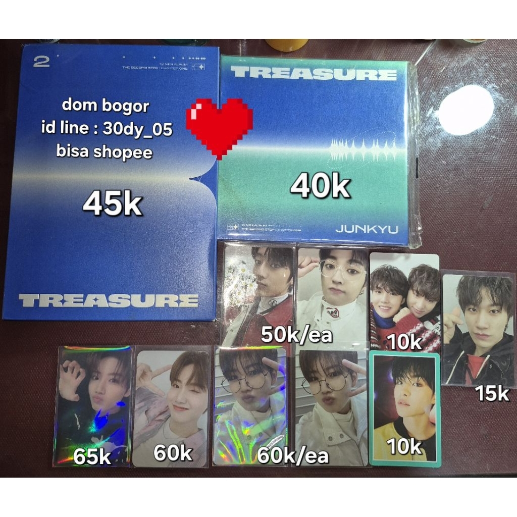 ALBUM PHOTOCARD TREASURE OFFICIAL pc haruto, junkyu, yedam, hyunsuk dagu, jihoon, doyoung, junkyu ma
