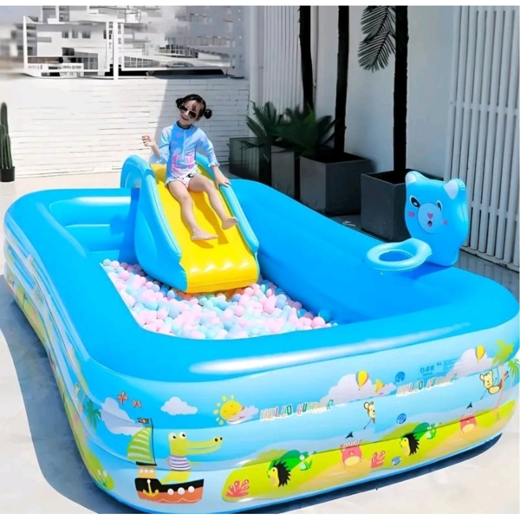 kolam renang dan perosotan anak