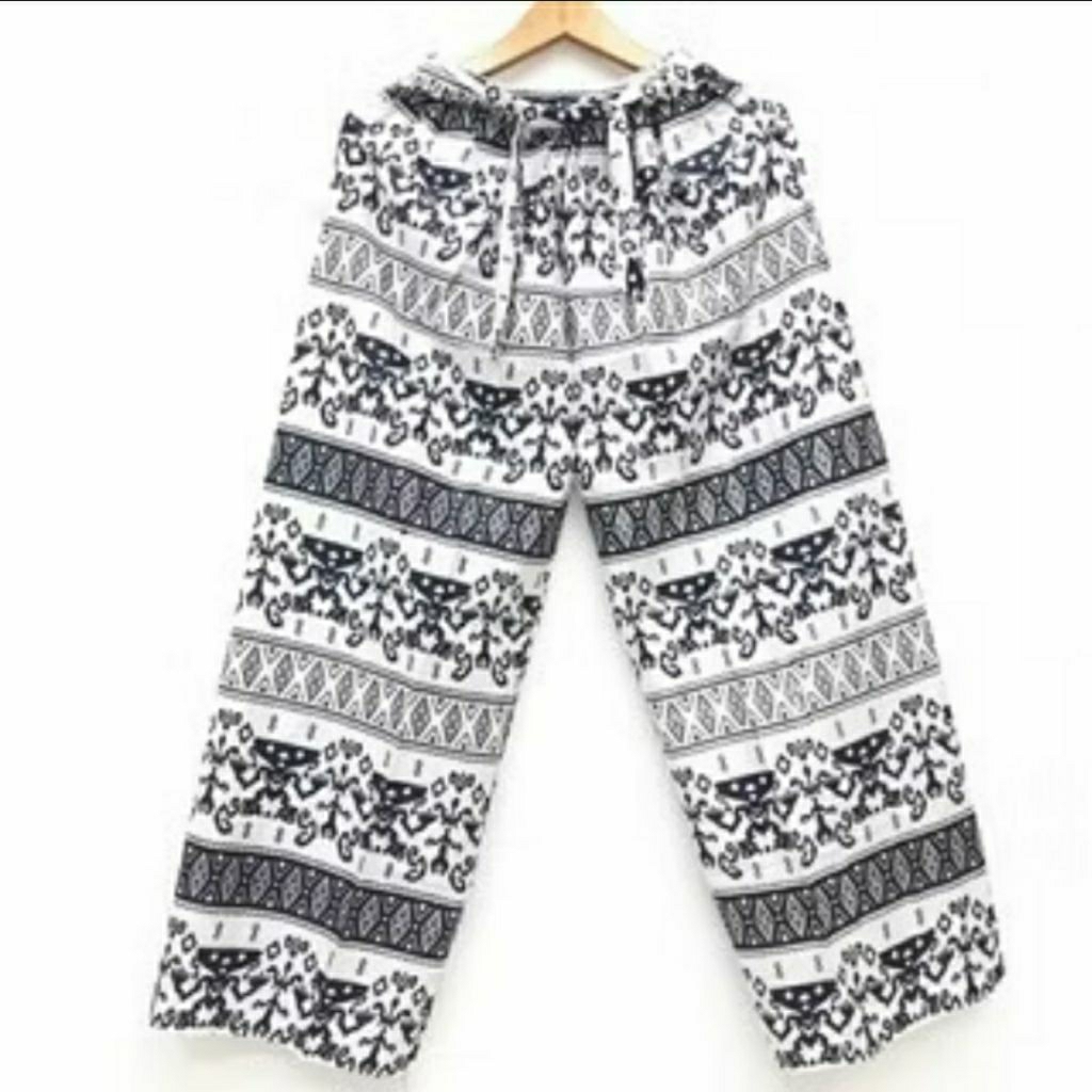Celana Panjang Kulot Pria Wanita Motif Batik Asmat