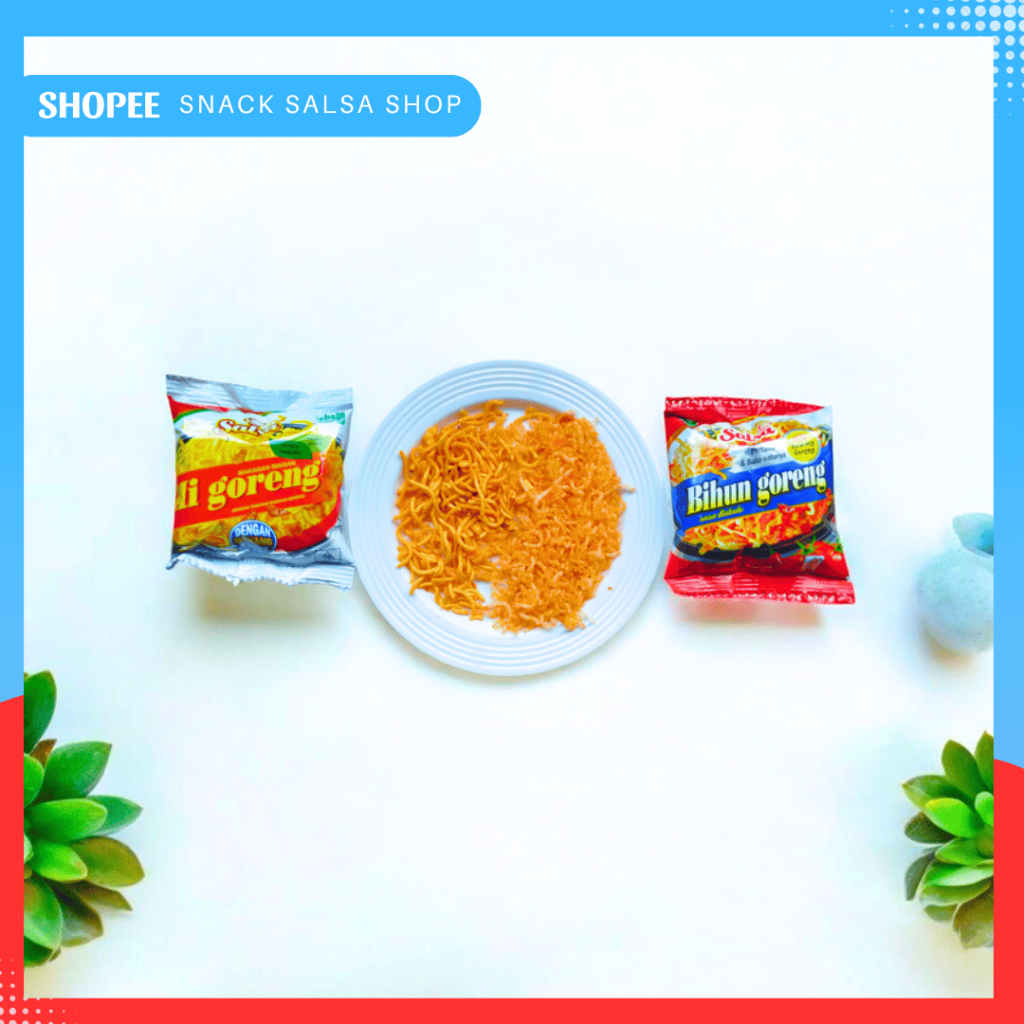 Snack Salsa 10gr 1 Renceng Isi 10pcs – Cemilan Kriuk Murah Rasa Pedas Gurih - Mi, Bihun Goreng