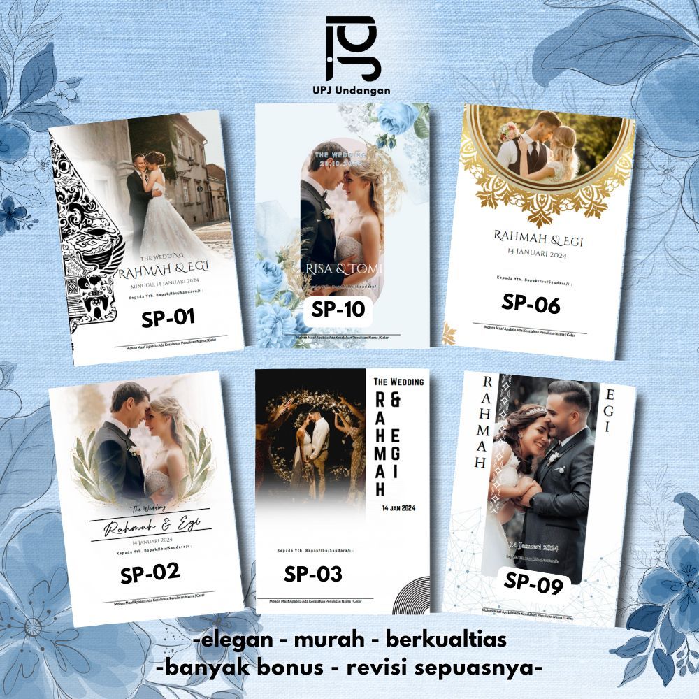 Undangan Pernikahan Premium Free 2 Foto BC Gramatur 160 Jasmine Gramatur 190 | Undangan khitanan | k