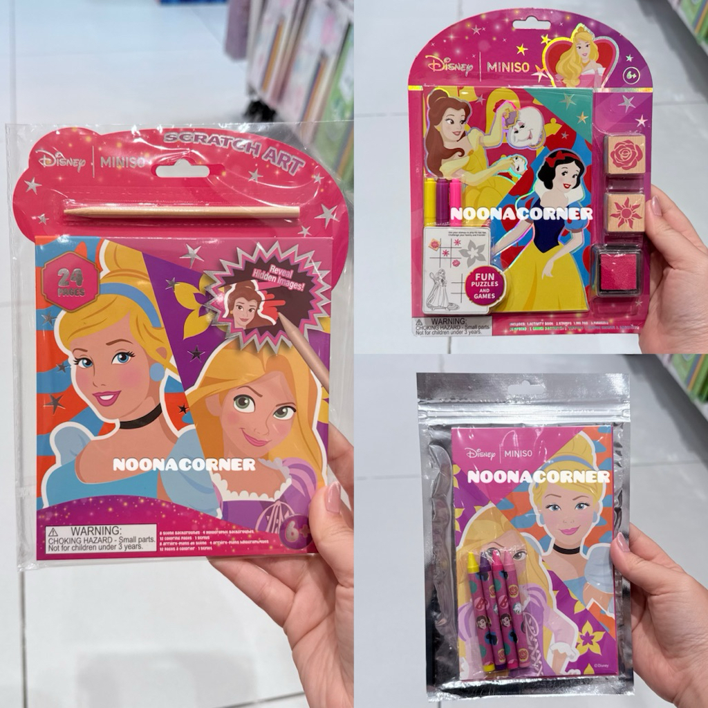Miniso x Disney ‼️ DIY Scratch Painting / Drawing Stamp / Coloring Book Set Disney Princess Collecti