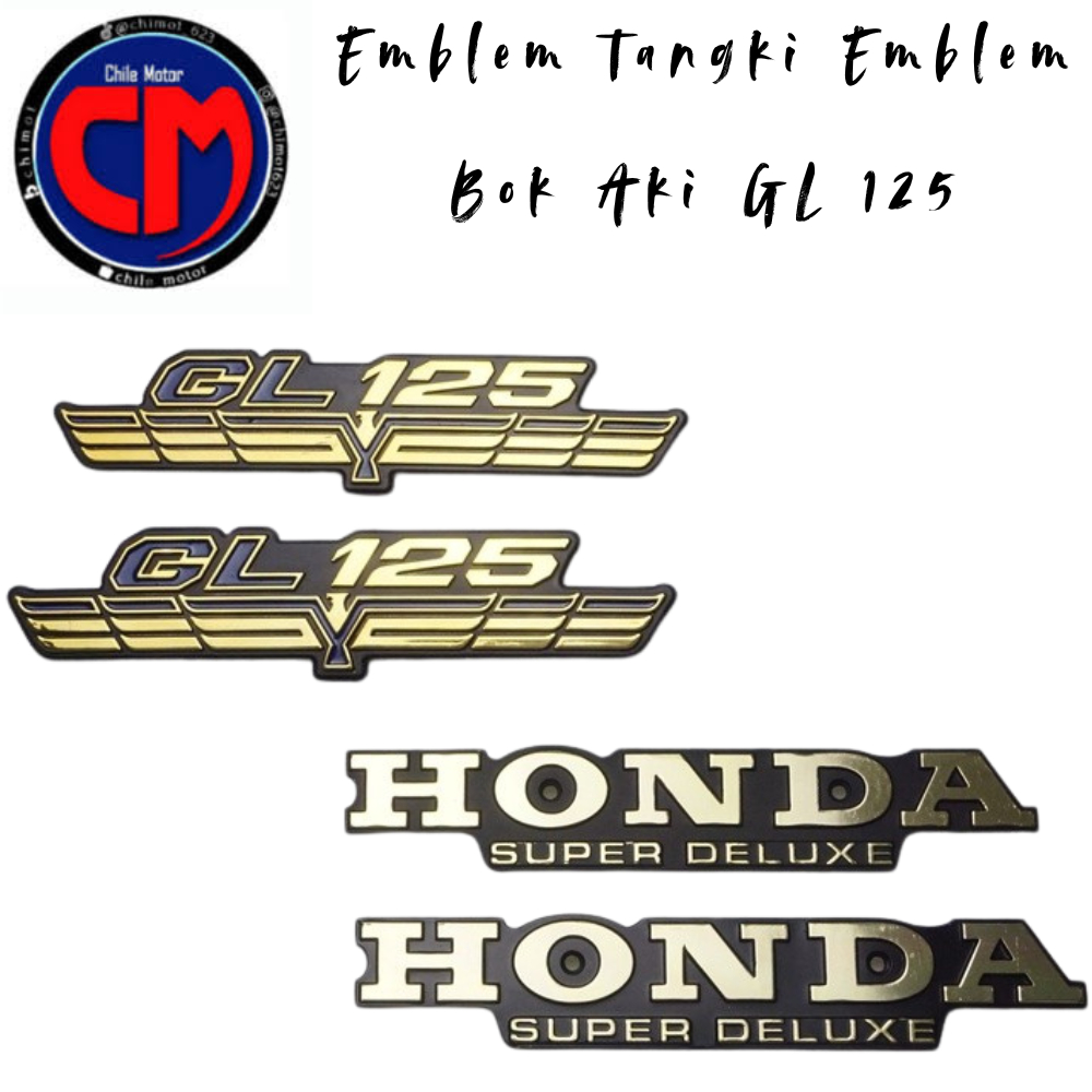 Emblem Tangki + Emblem Bok Aki Honda Gl 125 Gl125