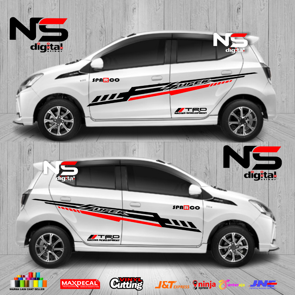 2pcs kanan kiri NEW Sticker stiker mobil ayla striping sticker mobil daihatsu ayla custom text