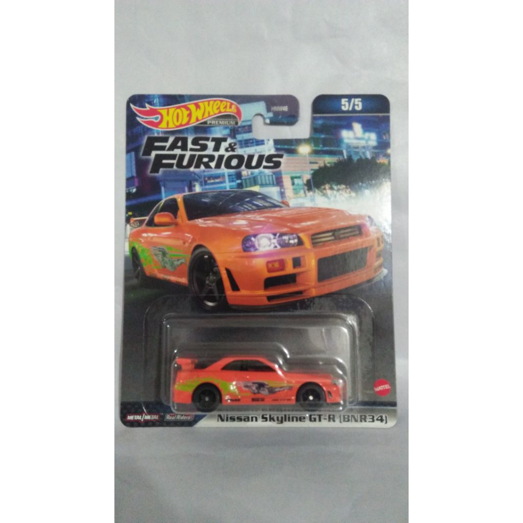 HOT WHEELS PREMIUM FAST & FURIOUS NISSAN SKYLINE GT-R R34 ORANGE