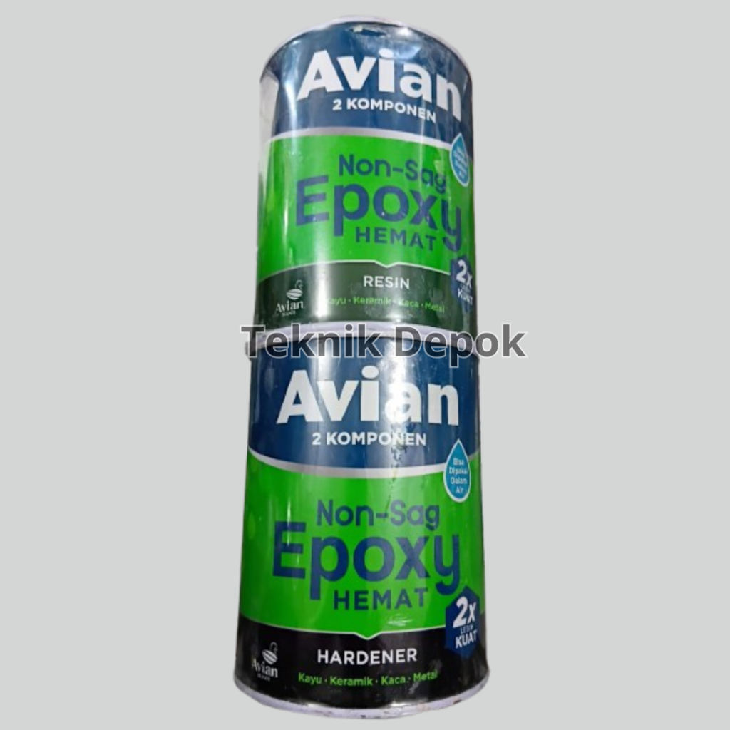 Lem Epoxy Avian Non - Sag 2 Komponen Resin 1.600 Gram dan Harderner 1.600 Gram Dempul Pekerat Besi A