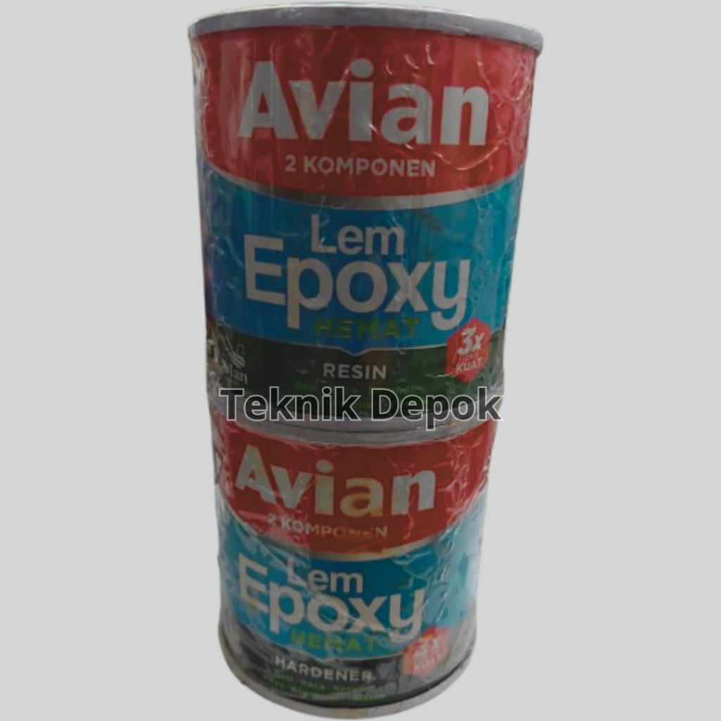 Lem Epoxy Avian 2 Komponen Resin 170 Gram dan Harderner 170 Gram Dempul Pekerat Besi Aluminium Kayu 