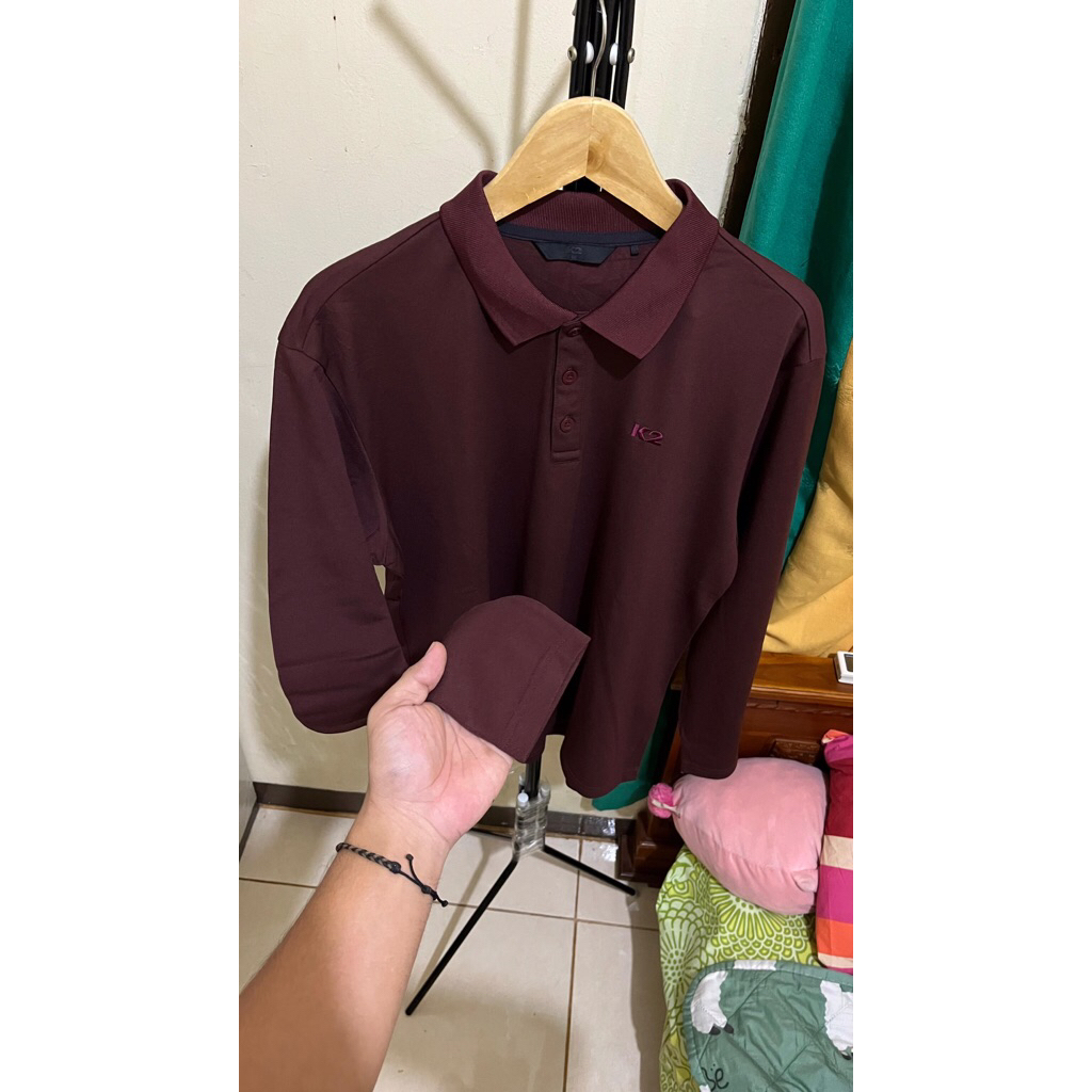 kaos kerah lengan panjang K2 original