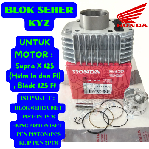 BLOK SEHER KODE-KYZ CYLINDER BLOK Honda Supra X 125 (Helm In dan FI),Blade 125 FI KUALITAS BAIK ORI.