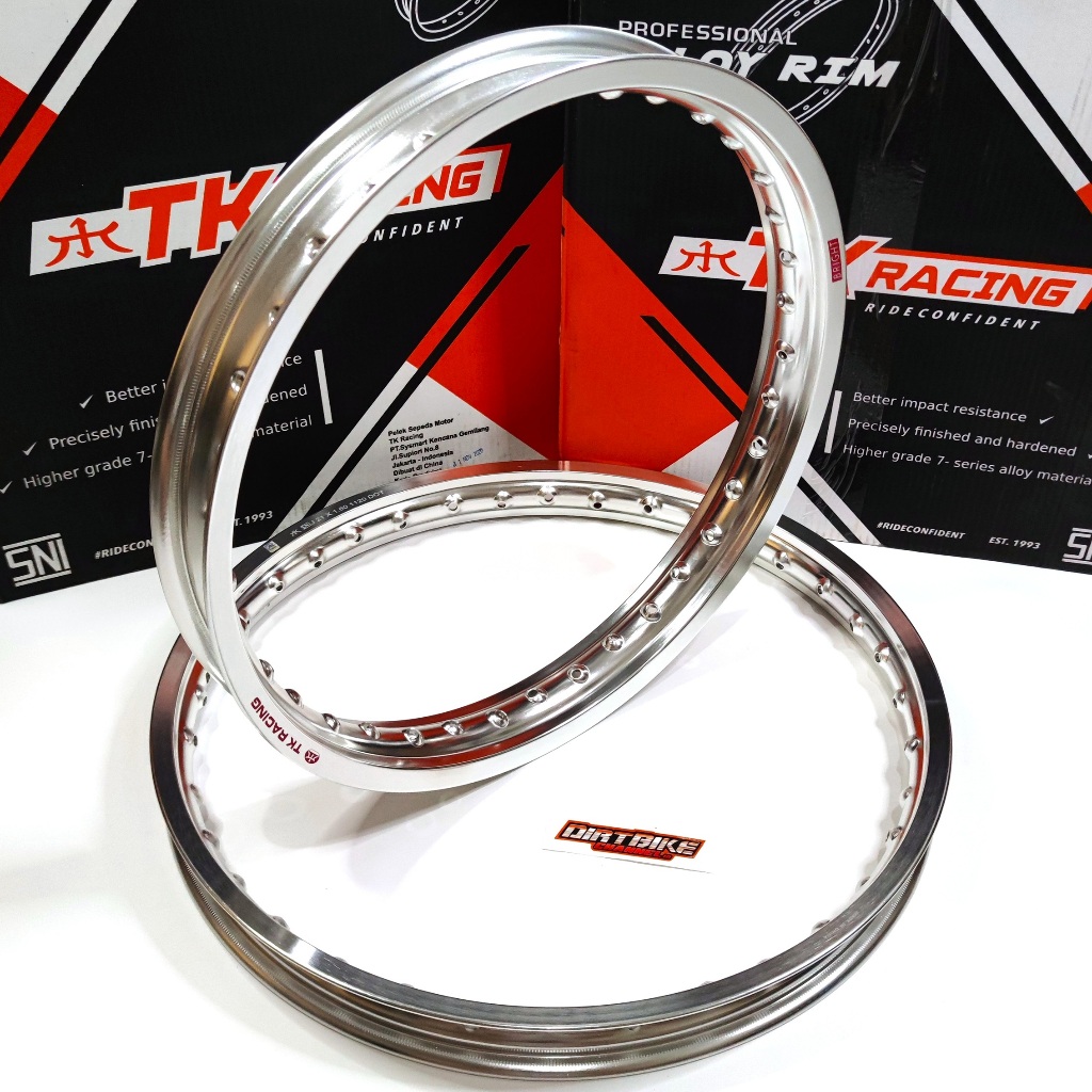 VELG TK RACING JAPAN 18 21 Lubang 36 36H SILVER Velg Trail GTX MX KLX CRF DTRACKER YZ KTM KX WR HUSQ