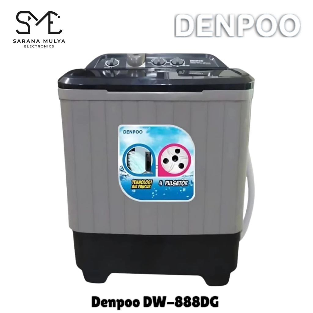 Mesin Cuci Denpoo 2 Tabung 8KG / Denpoo DW-888DG