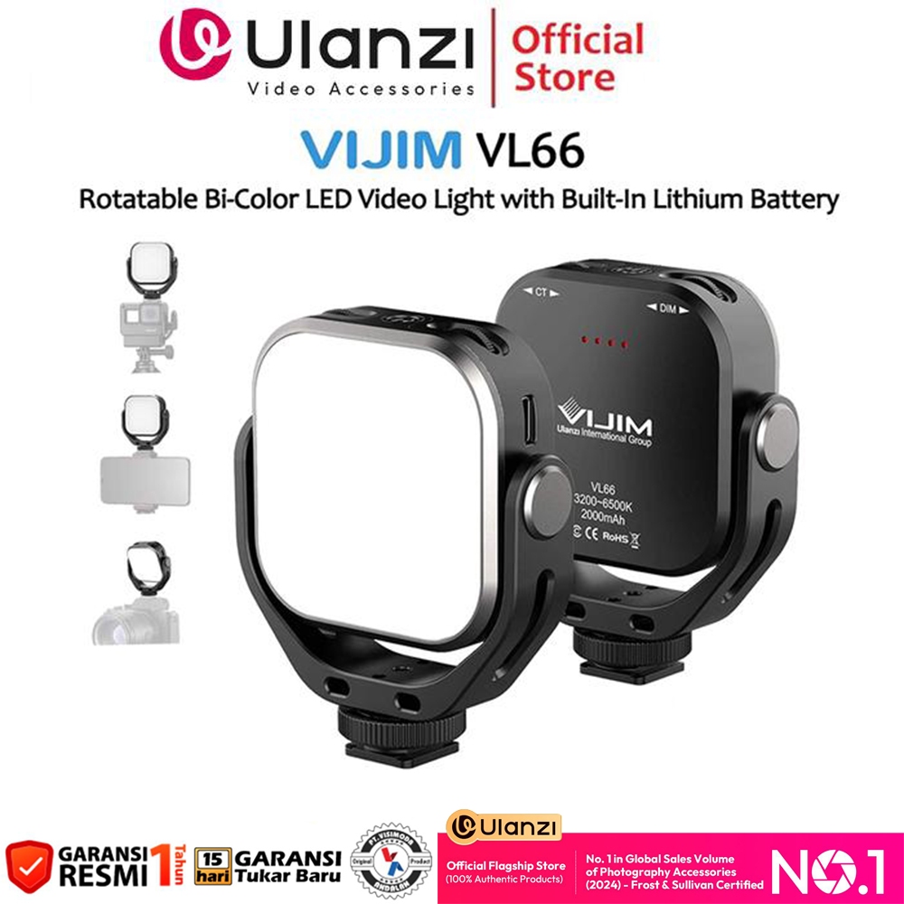 Ulanzi Vijim VL66 Rotatable Bi Color Adjustable LED Video Light