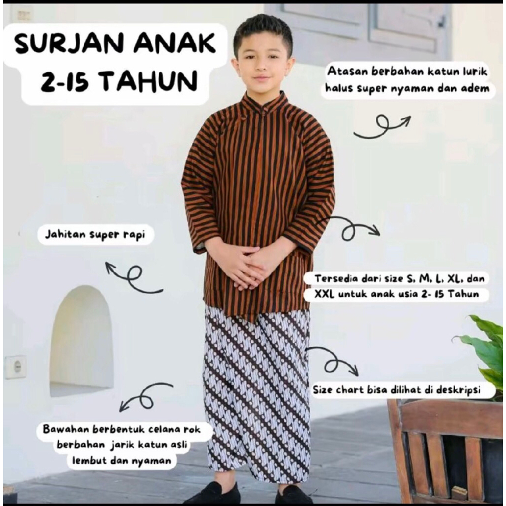 Surjan Lurik ANAK PRIA BAHAN TENUN PREMIUM