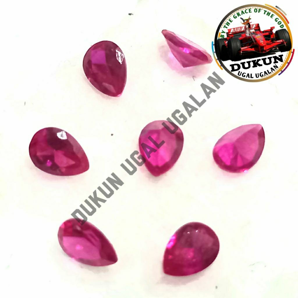 Batu Permata Merah Delima Ruby Siam Rose Bangkok 9 Mohz Bentuk Cutting Tetes Air Istimewa