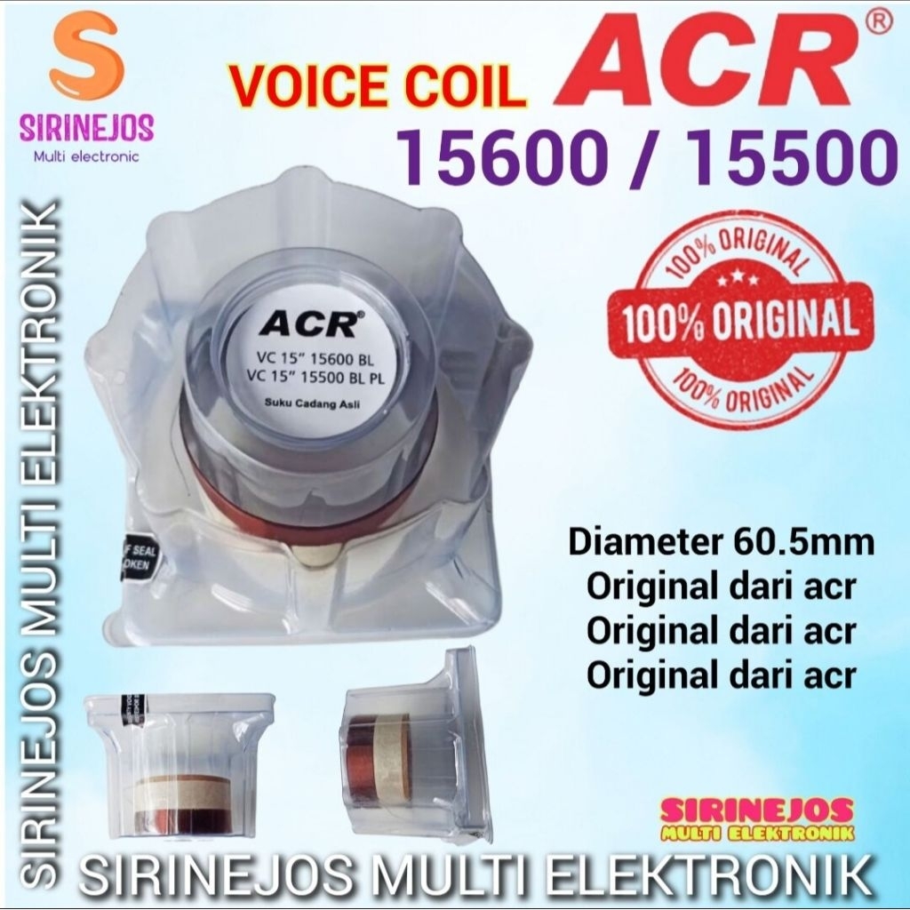 VOICE COIL ACR 15500 15600 ORI SPUL SPEAKER 15IN ACR 15600 15500