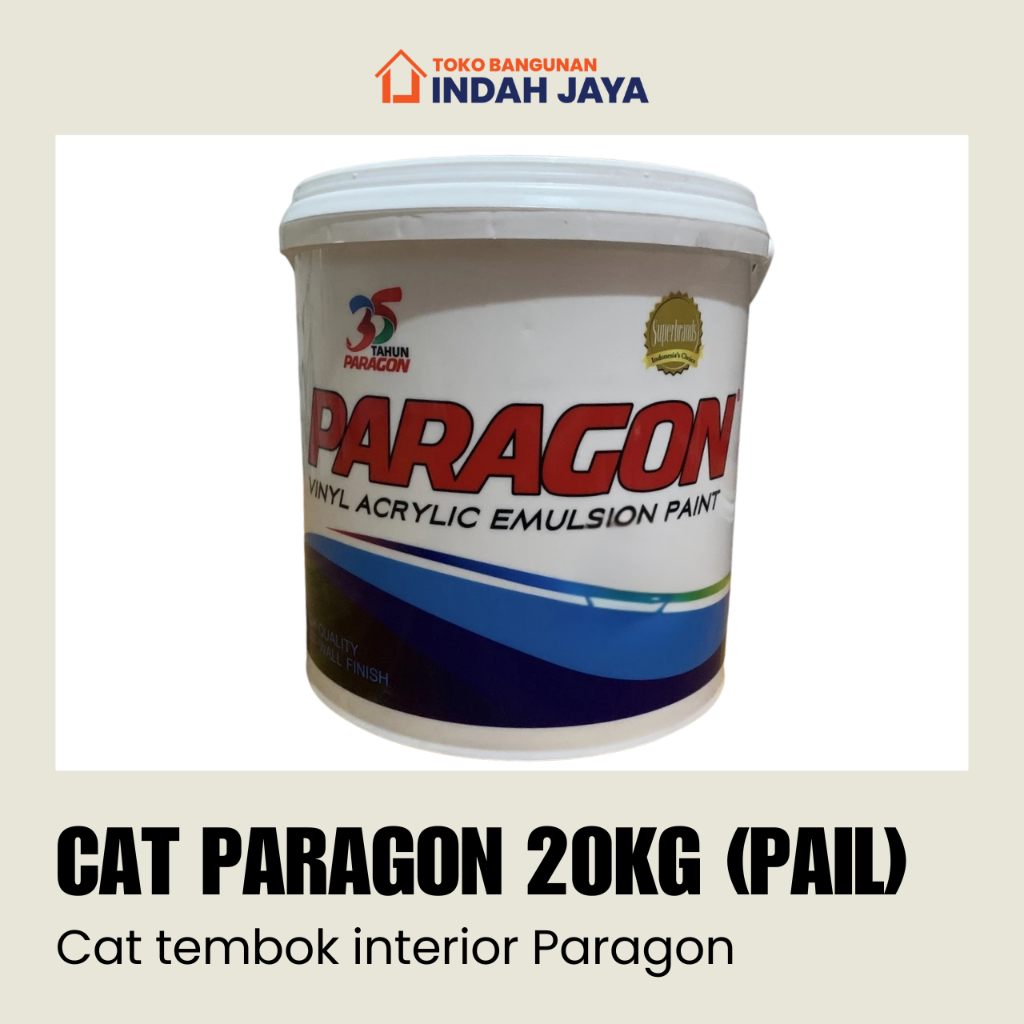 100% ASLI CAT TEMBOK INTERIOR PARAGON 20KG PAIL / EMULSION PAINT WARNA READY MIX