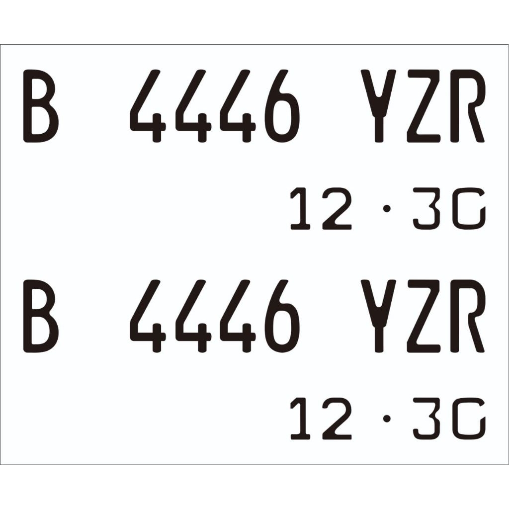 cutting stiker huruf dan angka plat mobil listrik dan motor listrik